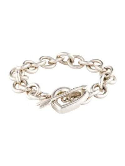 Pre-owned Tiffany & Co Vintage Heart & Arrow Toggle Link Bracelet, 6.25" In Multi