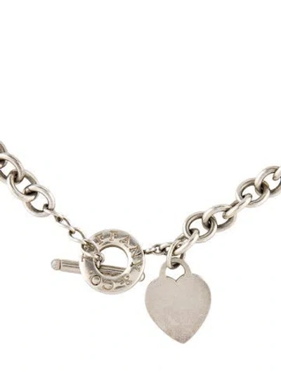 Pre-owned Tiffany & Co Vintage Heart Charm Tag Toggle Necklace, 16" In Multi
