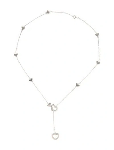 Pre-owned Tiffany & Co Vintage Heart Lariat Necklace, 17.5" In Multi