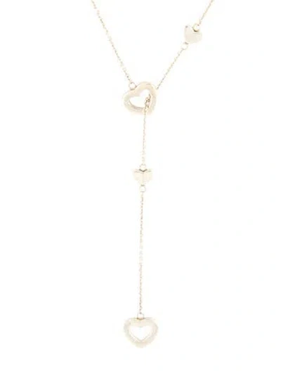 Pre-owned Tiffany & Co Vintage Heart Lariat Necklace, 18" In Multi