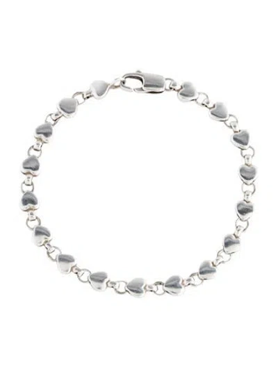 Pre-owned Tiffany & Co Vintage Heart Link Bracelet, 6.75" In Multi