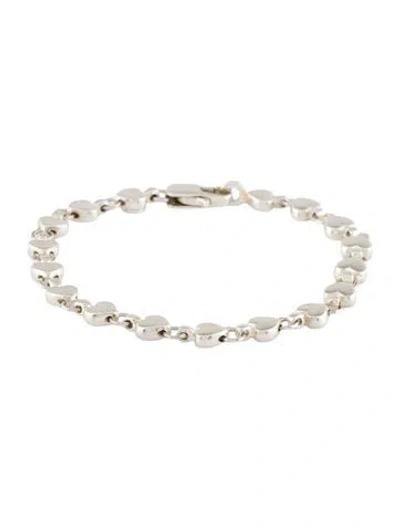 Pre-owned Tiffany & Co Vintage Heart Link Bracelet, 7" In Multi