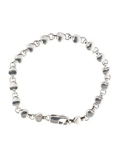 Pre-owned Tiffany & Co Vintage Heart Link Bracelet, 7" In Multi