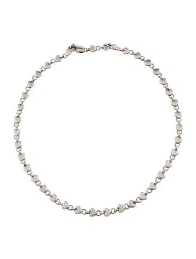 Pre-owned Tiffany & Co Vintage Heart Link Necklace, 16" In Multi