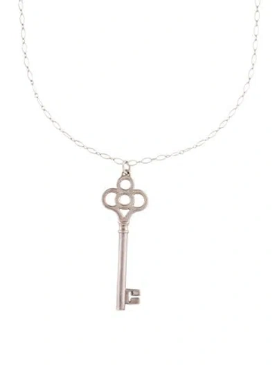 Pre-owned Tiffany & Co Vintage Large Crown Key Pendant Necklace, 31" In Multi