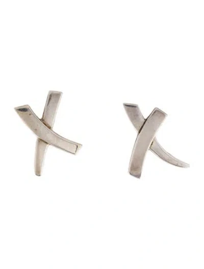 Pre-owned Tiffany & Co Vintage Large X Earclips In Multi