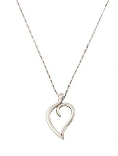 Pre-owned Tiffany & Co Vintage Leaf Pendant Necklace, 18" In Multi
