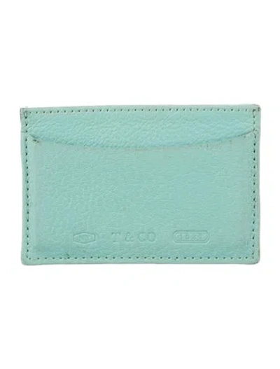 Pre-owned Tiffany & Co Vintage Leather Card Holder In Blue