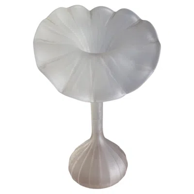 Pre-owned Tiffany & Co Vintage Leonardo Handarbeit Frosted Glass Jack In The Pulpit Vase In Clear