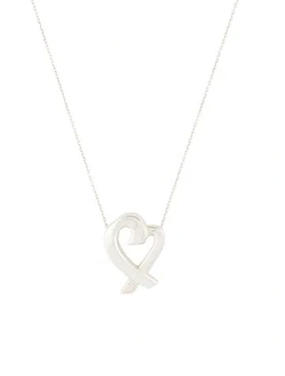 Pre-owned Tiffany & Co Vintage Loving Heart Pendant Necklace, 18" In Multi