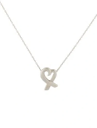 Pre-owned Tiffany & Co Vintage Loving Heart Pendant Necklace, 18.75" In Multi