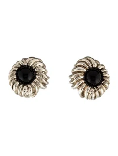 Pre-owned Tiffany & Co Vintage Onyx Earclip Earrings In Black