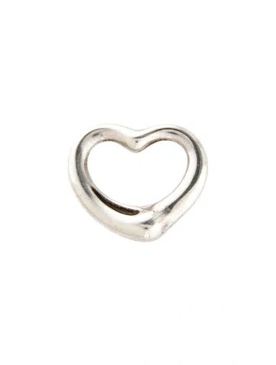 Pre-owned Tiffany & Co Vintage Open Heart Pendant Necklace, 0.75" In Multi