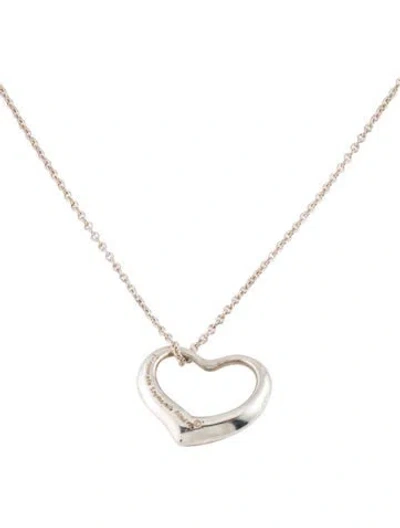 Pre-owned Tiffany & Co Vintage Open Heart Pendant Necklace In Multi