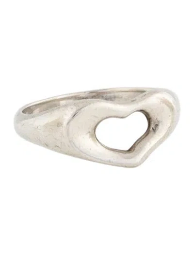 Pre-owned Tiffany & Co Vintage Open Heart Ring In Multicolor