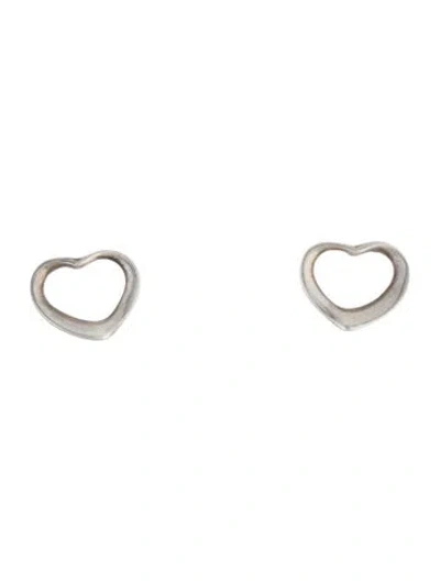 Pre-owned Tiffany & Co Vintage Open Heart Stud Earrings In Multi