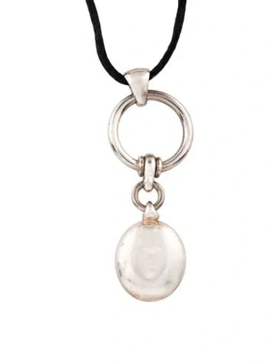 Pre-owned Tiffany & Co Vintage Oval Drop Pendant Necklace, 41" In Multi
