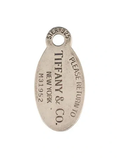 Pre-owned Tiffany & Co Vintage Oval Tag Charm, 1.75" In Multi