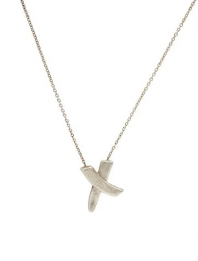 Pre-owned Tiffany & Co Vintage Paloma's Graffiti X Pendant Necklace, 16.5" In Multi