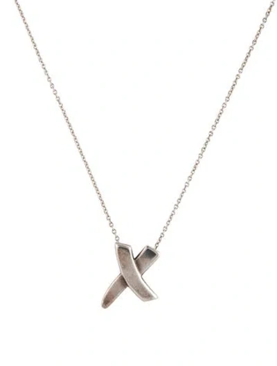 Pre-owned Tiffany & Co Vintage Paloma's Graffiti X Pendant Necklace, 16.5" In Multi