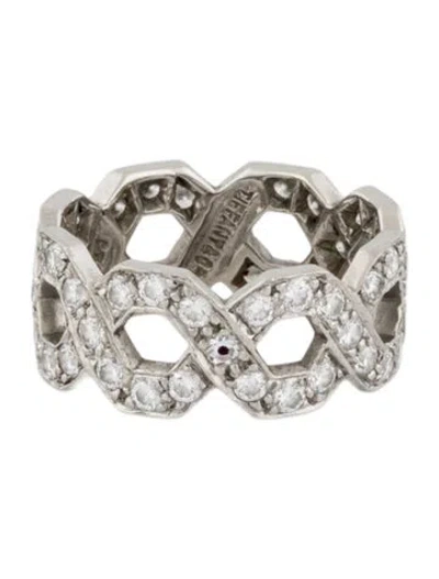 Pre-owned Tiffany & Co Vintage Platinum 1.12ctw Diamond Eternal Hexagonal Link Ring In Multi