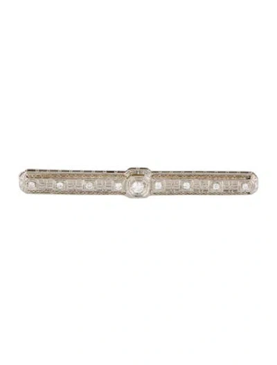Pre-owned Tiffany & Co Vintage Platinum Diamond Brooch In Multi