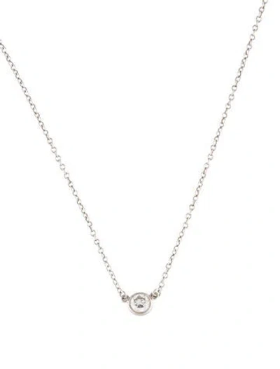 Pre-owned Tiffany & Co Vintage Platinum Diamonds By The Yard Single Pendant Necklace, 17" In Multi
