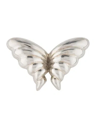 Pre-owned Tiffany & Co Vintage Puffed Butterfly Pin Brooch In Multicolor