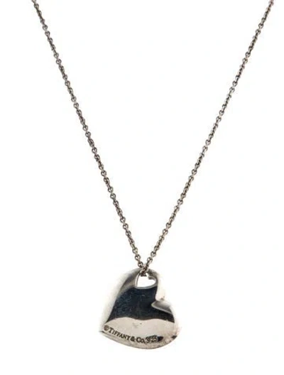 Pre-owned Tiffany & Co Vintage Puffed Cutout Heart Pendant Necklace, 18" In Multi