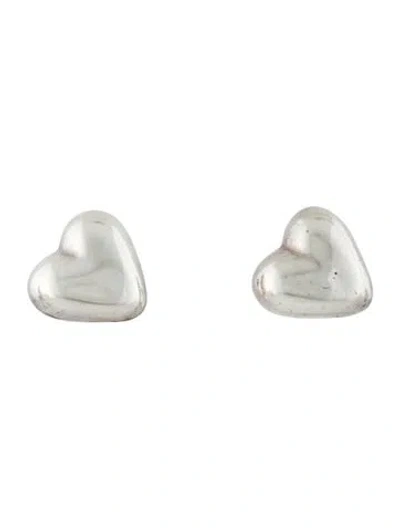 Pre-owned Tiffany & Co Vintage Puffed Heart Stud Earrings In Multi