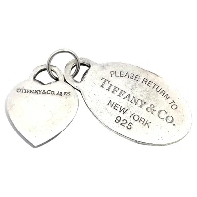 Pre-owned Tiffany & Co . Vintage Silver Turquoise Heart & Return To Tiffany Tag Pendant In Multiple