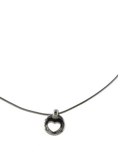 Pre-owned Tiffany & Co Vintage Stencil Cut Out Heart Pendant Necklace, 15.5" In Multi