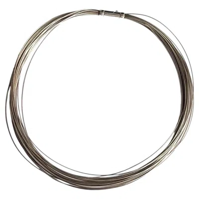 Pre-owned Tiffany & Co . Vintage Sterling Silver Multi Strand Wire Choker Necklace
