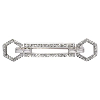 Pre-owned Tiffany & Co Vintage . Art Deco Style Diamond Bar Pin In Multiple