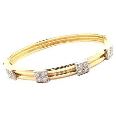 Pre-owned Tiffany & Co Vintage  Diamond Yellow Gold Bangle Bracelet