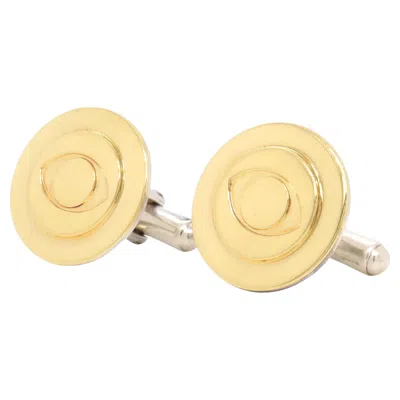 Pre-owned Tiffany & Co Vintage . Gilt Sterling Silver Cbs Broadcasting Eye Logo Cufflinks In Multi