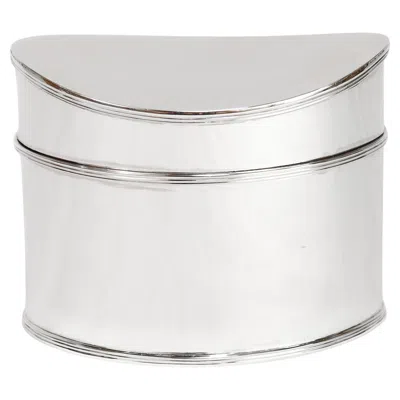Pre-owned Tiffany & Co Vintage  Italian Sterling Silver Navette Shaped Box Or Tea Caddy