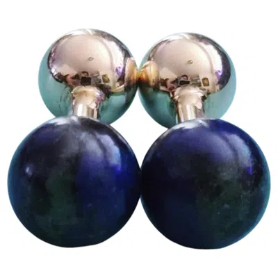 Pre-owned Tiffany & Co Vintage . Lapis Lazuli 14k Yellow Gold Barbell Cufflinks
