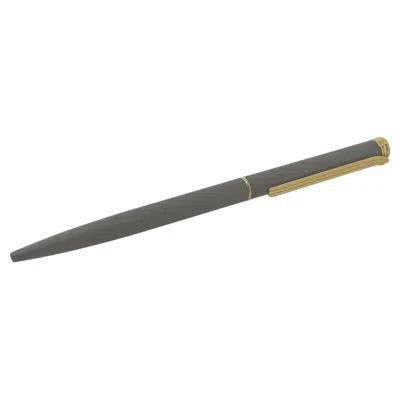 Pre-owned Tiffany & Co Vintage . Old Logo Slate Gray Stainless Steel & Gold Ballpoint Pen