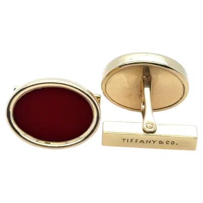 Pre-owned Tiffany & Co Vintage . Oval Carnelian 14k Yellow Gold Cufflinks