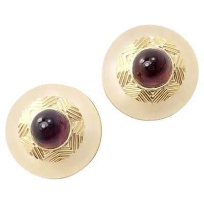 Pre-owned Tiffany & Co Vintage  Pink Tourmaline Rock Crystal Yellow Gold Earrings