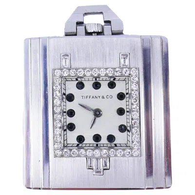 Pre-owned Tiffany & Co Vintage . Pocket Watch Pendant Platinum Diamond Estate Jewelry In Multi