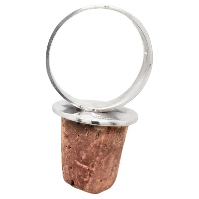 Pre-owned Tiffany & Co Vintage . Sterling Silver & Cork Stopper In Brown