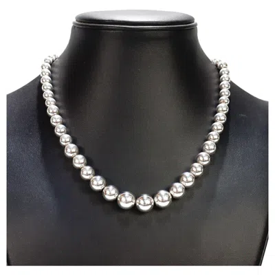 Pre-owned Tiffany & Co Vintage . Sterling Silver Graduated 16" Beaded Necklace In Multiple