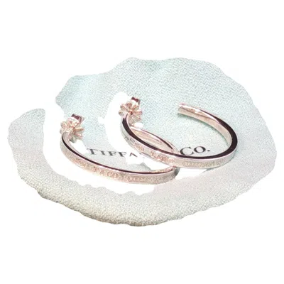 Pre-owned Tiffany & Co Vintage . Sterling Silver Hoop Earrings 925 1837 26mm + Pouch In Multi
