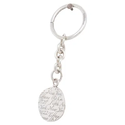 Pre-owned Tiffany & Co Vintage  Sterling Silver Keychain / Keyring W Notes Curved Charm In Multiple