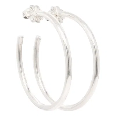 Pre-owned Tiffany & Co Vintage . Sterling Silver Medium Hoop Earrings In Multiple