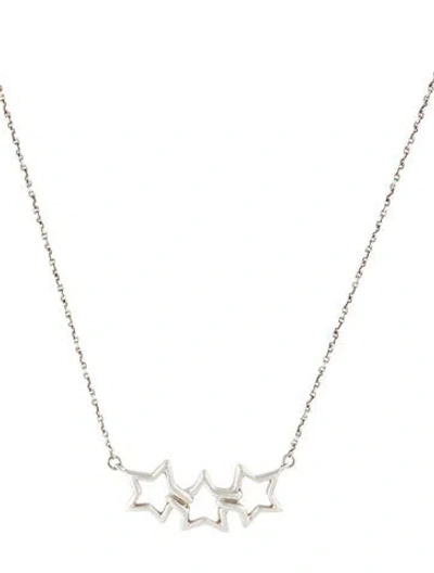 Pre-owned Tiffany & Co Vintage Triple Star Pendant Necklace, 16" In Multi