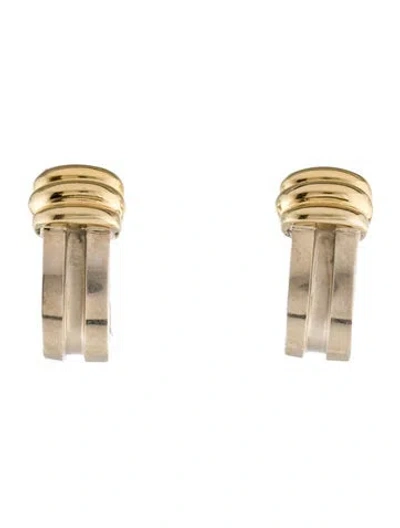 Pre-owned Tiffany & Co Vintage Two-tone Atlas Groove Earclip Earrings In Multi