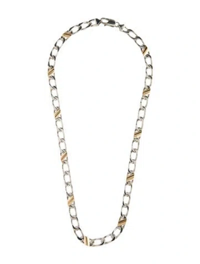 Pre-owned Tiffany & Co Vintage Two-tone Chain Link Necklace, 16" In Multi
